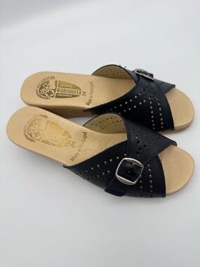 Worishofer 251 Mule Sandals – Navy Leather – Cork Wedge Women’s EU 39 / US 8–8.5